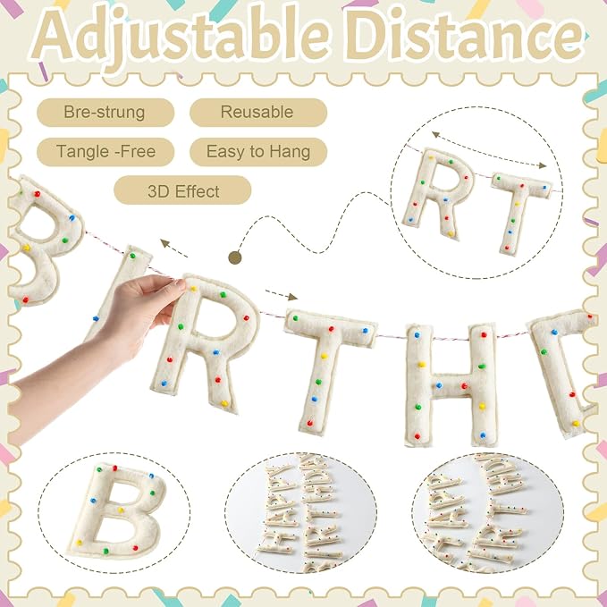 Pre-strung Happy Birthday Banner - Image 2