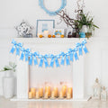 1 String of 8PCS Blue Bow Garland Banner Decoration, Pre-Strung Satin Ribbon by Unknown