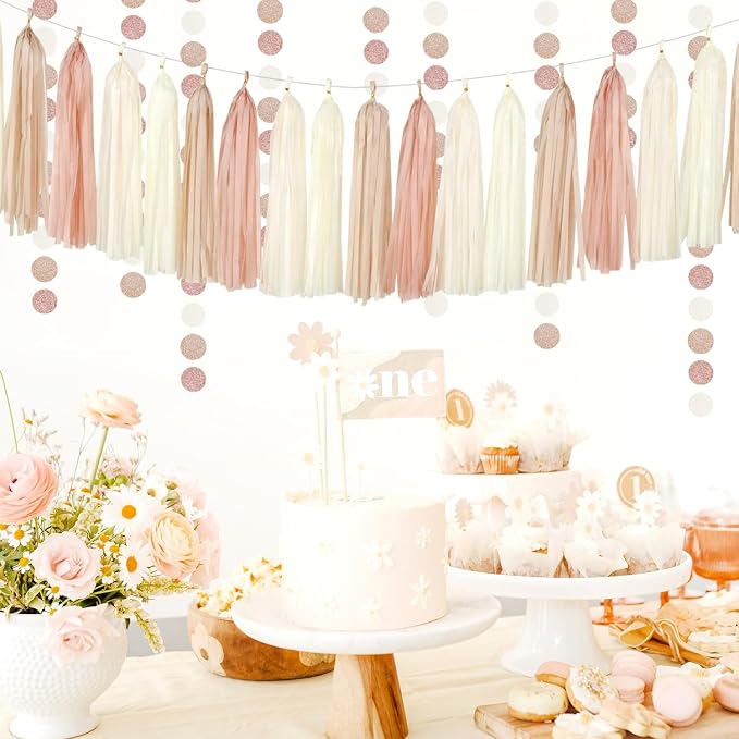Champagne-Gold Beige Boho Baby-Shower Party-Decorations - Image 5