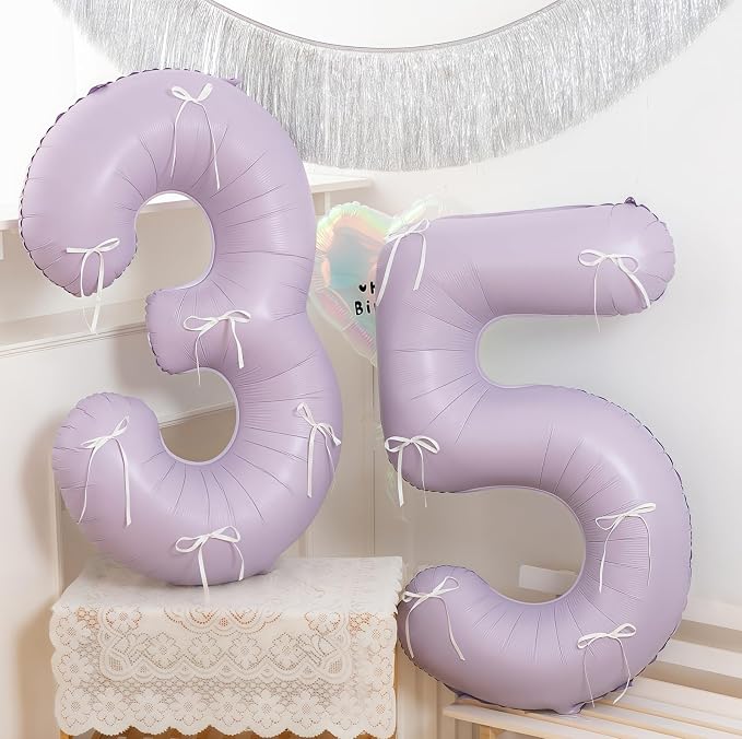 Pastel Purple 9 Number Balloons, 40 Inch Light Purple 9 Balloons Large Helium - Image 6