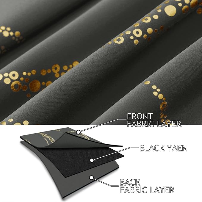 Yakamok Dark Grey Blackout Curtains - Image 4