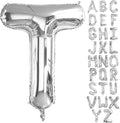 Lovoir 40 Inch Large Silver Letter T Balloons Big Size Jumbo Mylar Foil Helium by Lovoir