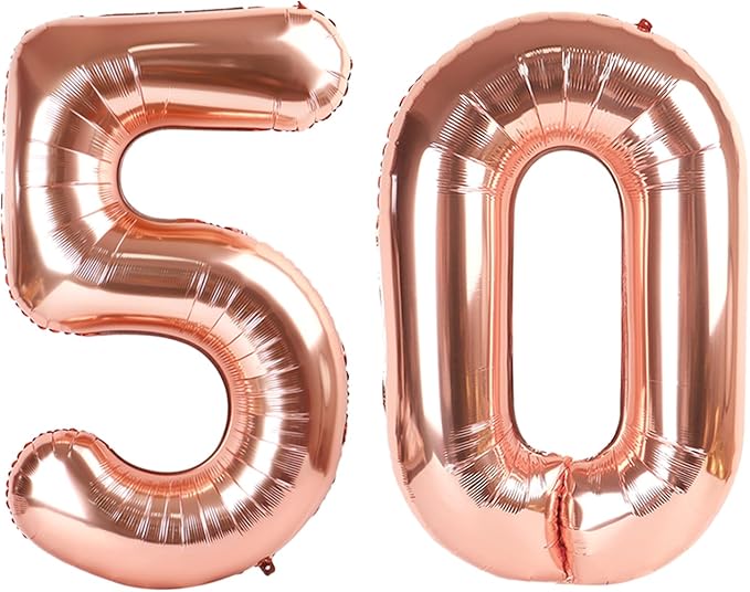 Number Balloon Rose Gold Number 50 by Mluchee
