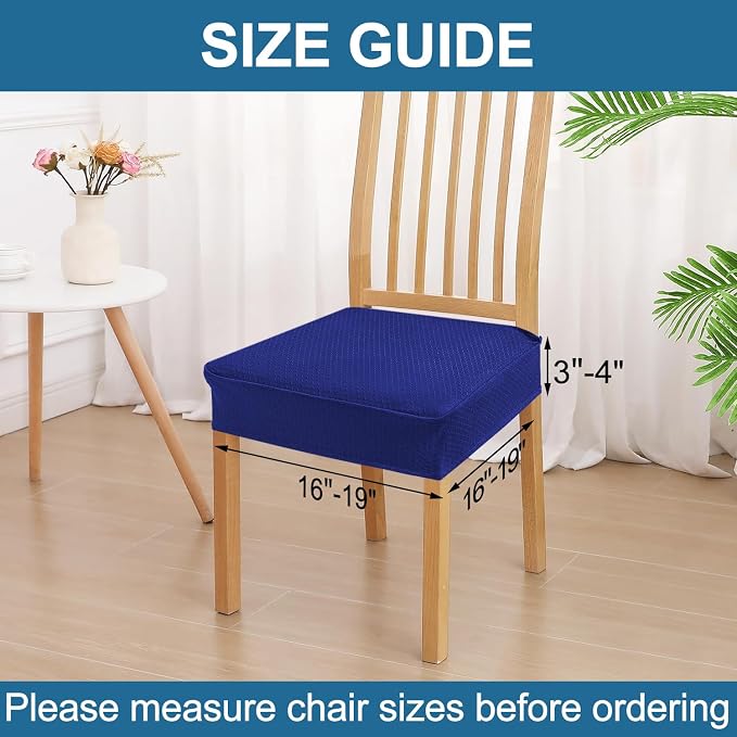 Smiry Waterproof Seat Covers for Dining Room Chairs, No Rear Covers | Stretch - Image 2