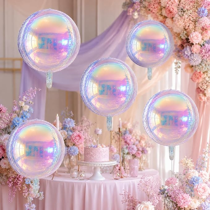 Iridescent Round Balloons, Baby Shower, Rainbow and Party Decorations - Image 7