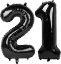 21 Balloon - Black Birthday Number Balloons, 40 Inch Decorations Men Women | by ALPHADELTAPI