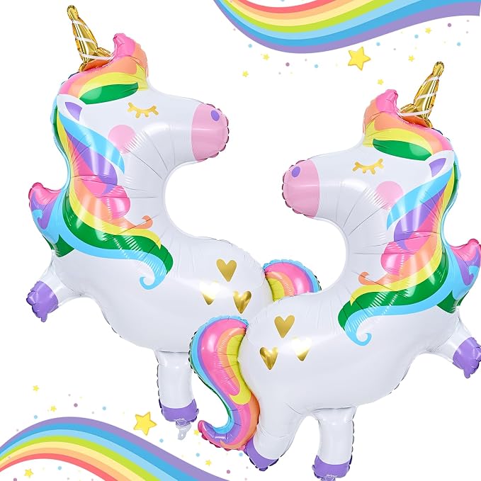 41'' Large Unicorn Birthday Decoration Balloons by Paeyeq