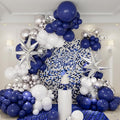 Navy Blue and Silver Balloon Garland Arch Kit by CboDecoBalloonArchKit