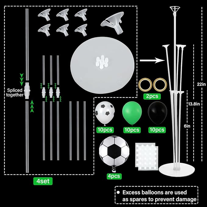 4 Sets Soccer Party Balloons Stand Kit - Image 2