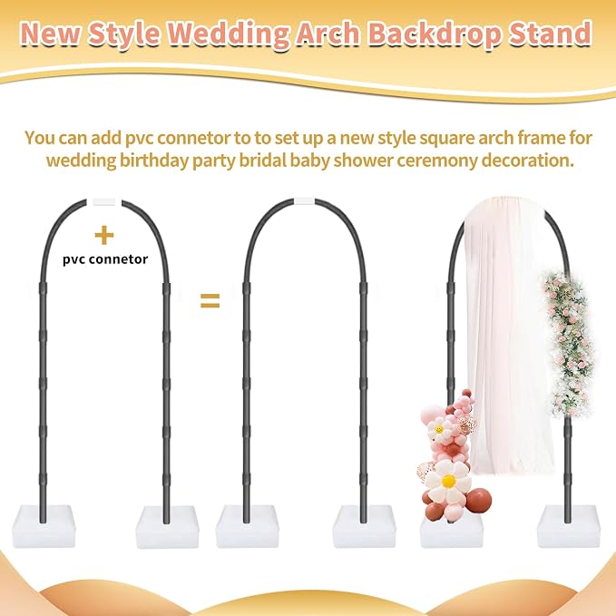Bazen Balloon Arch Kits 8.2FT & 6FT Black Balloon Arch Stand - Image 5