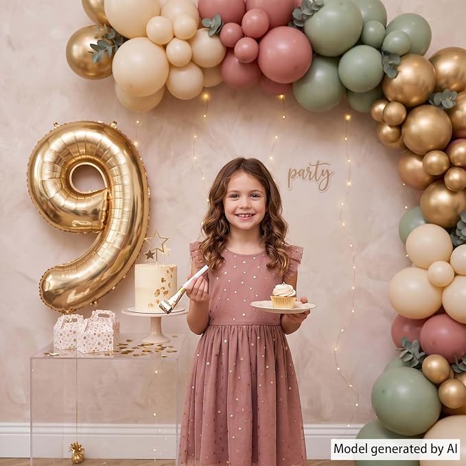 White Gold Number 9 Balloon 40 Inch, Champagne Foil Digit | Stunning White Gold - Image 2