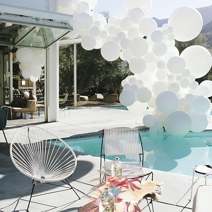 PartyWoo White Balloons 50pcs Small Mini Latex Matte Balloons 5 Inch | Wedding - Image 9