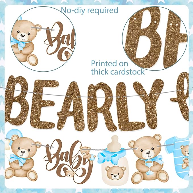CANDY CHEF We Can Bearly Wait Banners Bear Baby Shower Banner Teddy Bear Baby - Image 4