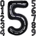 Race Car 40 Inch Black 5 Big Large Helium Balloon Number 0-9 | Track Giant by SULALABOO