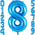 Blue Number 8 Balloon 40 Inch, Big Large Foil Helium Number Balloons, Jumbo by AIQINHU