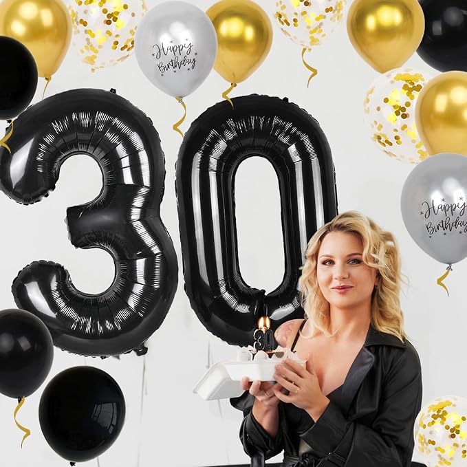 30th Birthday Decorations for Him, 40 inch 30 Balloon Numbers - Image 6