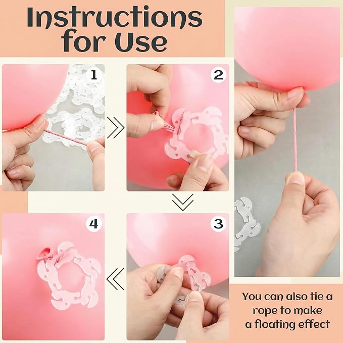 Syhood 200 Pcs Balloon Arch Clips Supplies Ring Flower Holder Supplies | Quick - Image 3