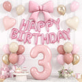 Dusty Pink Number 3 Balloon, 3rd Birthday Decorations by Hapmori