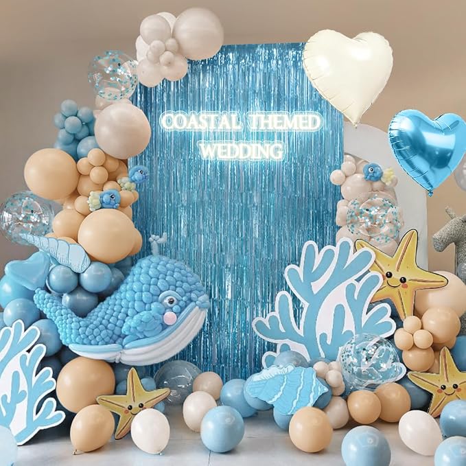 Light Blue Nude Sand White Balloons Arch Kit, Boy Baby Shower Balloons | 157 - Image 6