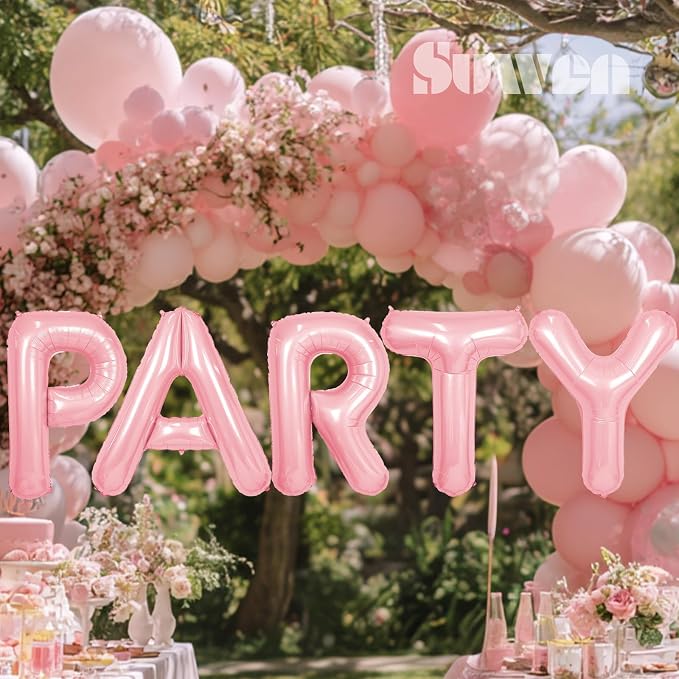 SUWEN 40 Inch Pink Large Y Letter Balloons Big Foil Helium A-Z | Jumbo Mylar - Image 3