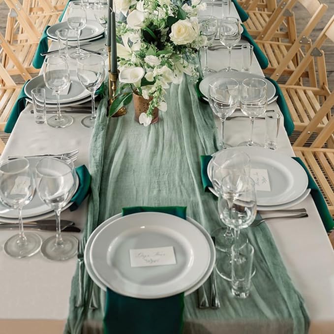 12 Pack Cheesecloth Table Runner, Runner Gauze Boho Wedding Decor Romantic - Image 4