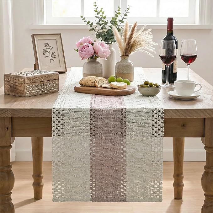 Artoid Mode Pink Farmhouse Rustic Table Runner 12x36 Inch | Seasonal Holiday - Image 2