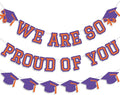 We Are So Proud Of You Banner Graduation Party Decorations Congrats Grad Cap by Unknown