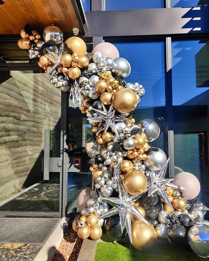 Gold Balloons Different Size 18 12 10 5in Chrome Metallic Gold Balloon Garland - Image 6