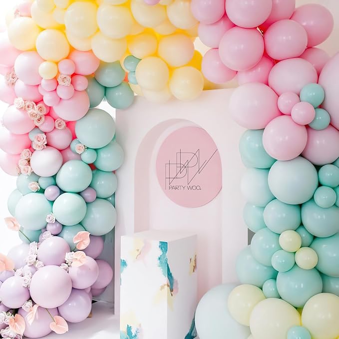 PartyWoo Pastel Balloons 50pcs Small Mini Pastel Rainbow Balloons 5 Inch | - Image 5