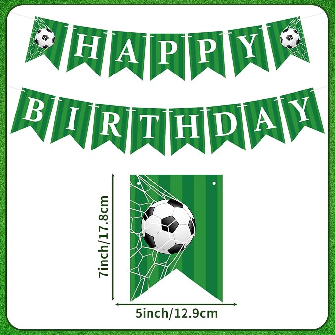 Soccer Happy Birthday Banner Birthday Party Decoration Soccer Party Banner - Image 2