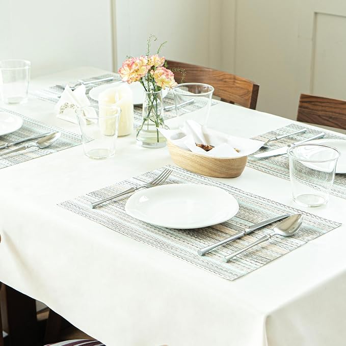 Placemats Set of 4 Vinyl/Plastic Woven Place Mats - Image 6