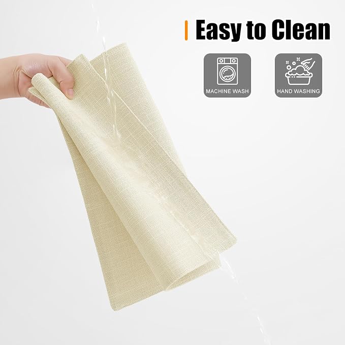 Homaxy Cloths Placemats for Dining Table Set of 6, Cream | Heat Resistant - Image 7