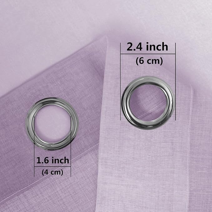 DWCN Lavender Faux Linen Ombre Sheer Curtains - Image 6