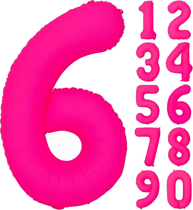 40 in Fluorescent Pink Birthday Balloon Number 6 Pink Fluorescent Number 6 | by Exquisitehighqualitypartydecorationstomeetyoureveryneed%EF%BC%81