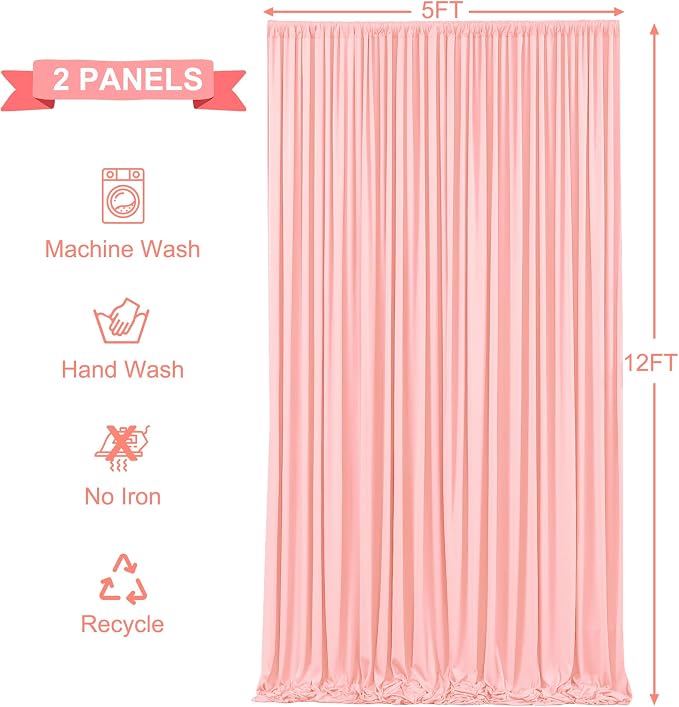 10x12 Blush Pink Backdrop Curtains - Image 6