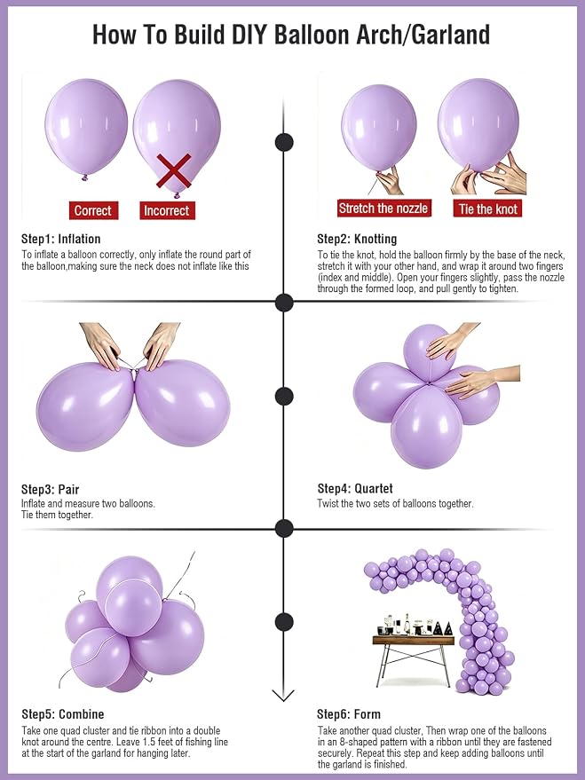 Lavender Balloons 12 Inch 60 Pcs Light Purple Pastel Purple Latex Balloons - Image 6