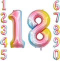Rainbow Ombre Number 18 Balloon 40 Inch Pastel Foil Decor by Unknown