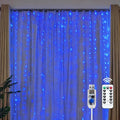 Brightown 300 LED Blue Fairy Curtain Lights, 9.8ft x 9.8ft String Lights | USB by Brightown