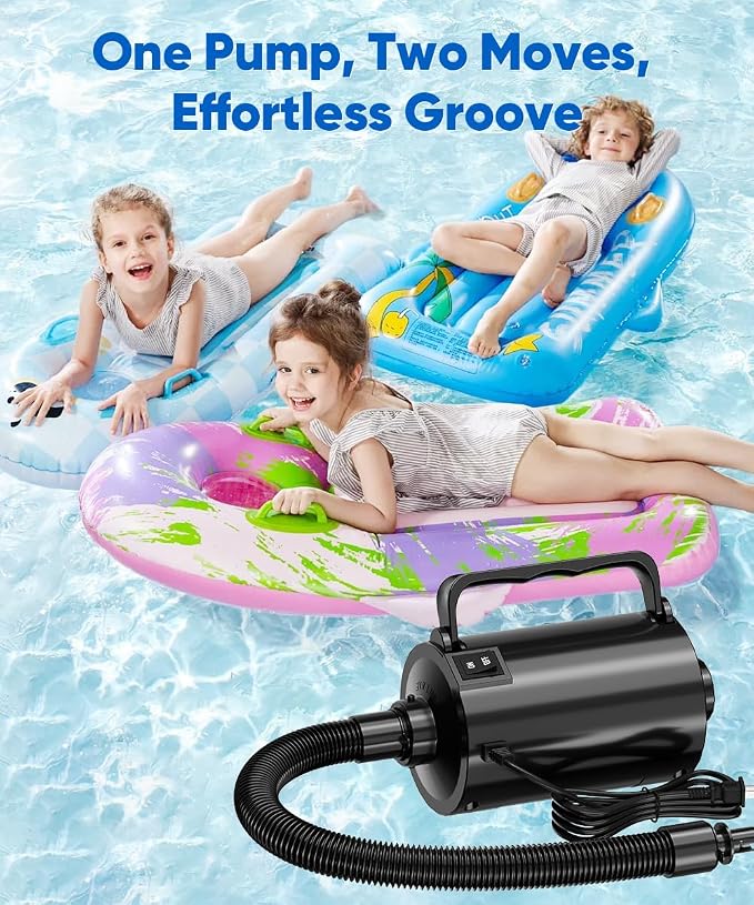 Electric Air Pump with Hose for Inflatables, High Power Inflator Deflator Blow - Image 6