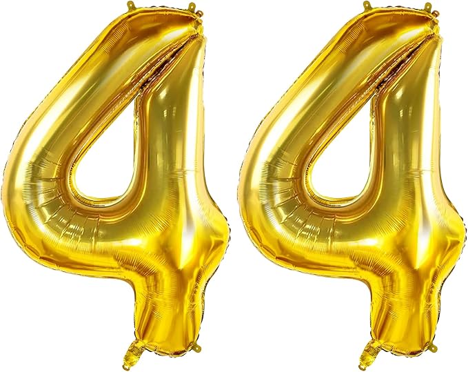 Number 44 Balloons for 44th Birthday Party Decorations, 0-100 Large No.44 for by Joycard