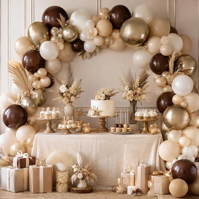 Brown Cream Neutral Balloons, 12 Inch 60PCS Retro Brown Khaki Beige Sand White - Image 8