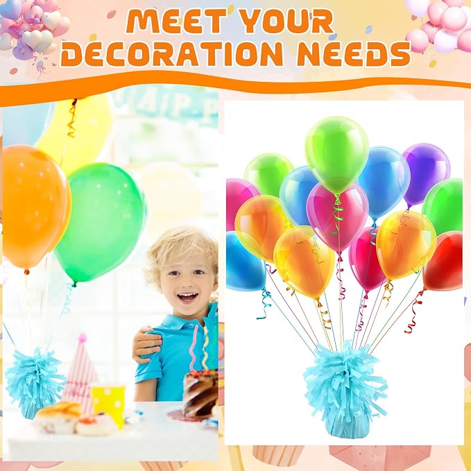 4 Pcs Baby Blue Metallic Balloon Weights Holder Anchors Balloon Holder Weights - Image 6