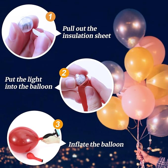 100Pcs Balloon Lights with Short Hanging Strings, 5 Mix Colors Mini LED Light - Image 5