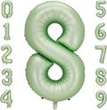Sage Green 8 Number Balloon, Olive Green 8 Balloons 40 Inch Large Helium Foil by BBPOOL