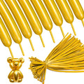 Metallic 260 Gold Long Balloons Chrome 100 Pack Twisting Animal Balloons by ASIYUHY