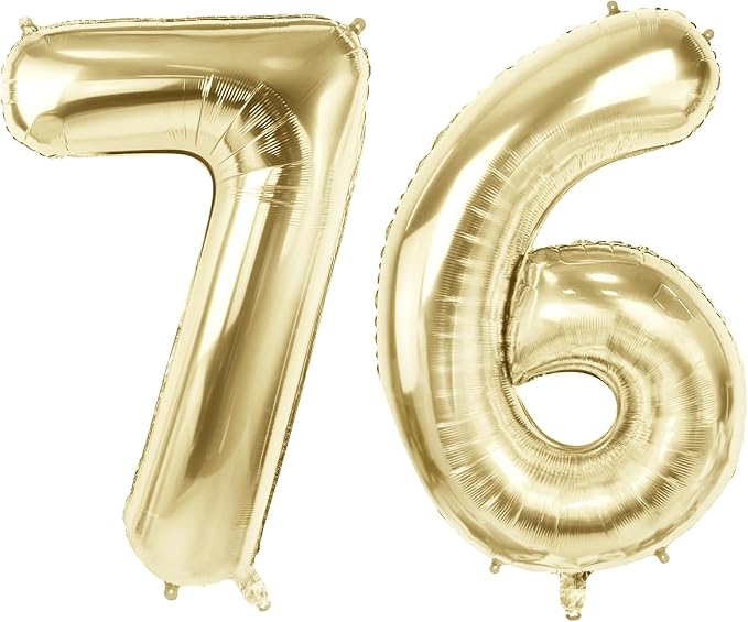 Number 76 Balloons for 76th Birthday Party Decorations, 40 Inch 0-100 by Joycard