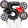 Race Car Balloons, 40 Inch Racetrack Number 5 Balloon, Big Number Balloons Black by Yexnum