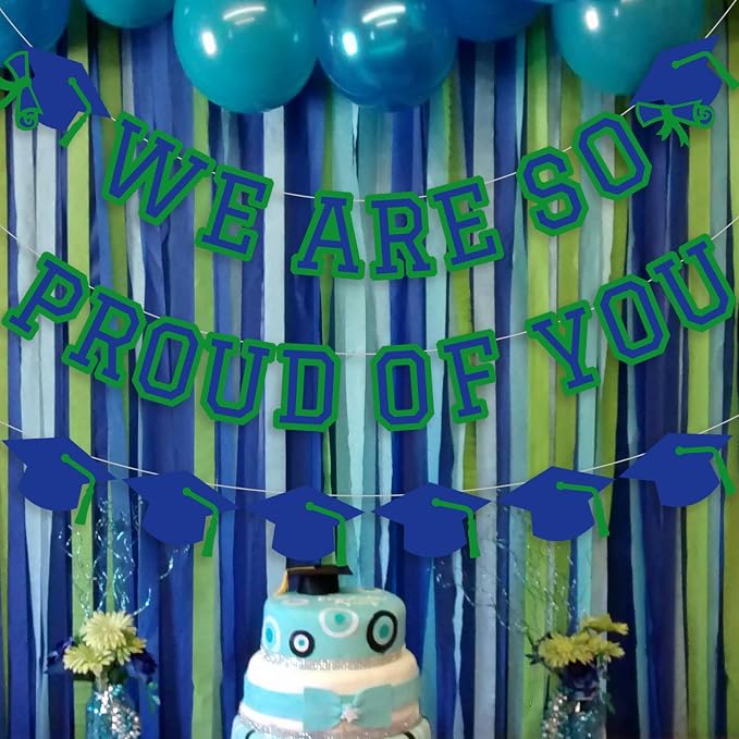 We Are So Proud Of You Banner Graduation Party Decorations Congrats Grad Cap - Image 5