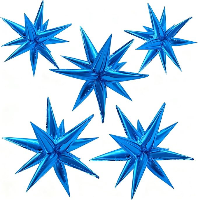 Blue Balloons Foil Star Ballons Explosion Mylar Baloons Large Spike Balloon by BOMSI