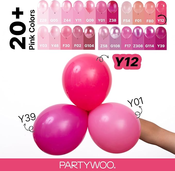 PartyWoo Hot Pink Balloons 120 pcs Different Sizes of 18 12 10 5 Inch Magenta - Image 4
